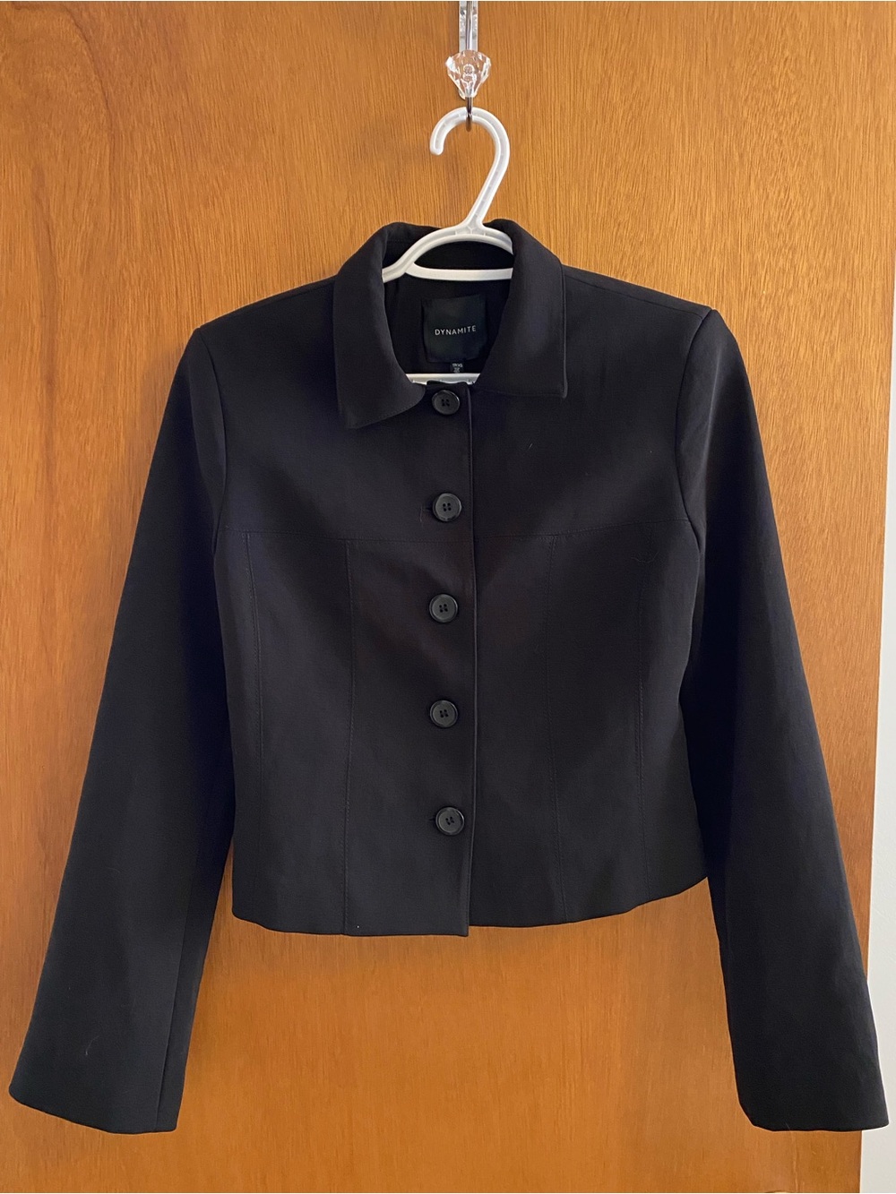 Dynamite Black Cropped Button Jacket